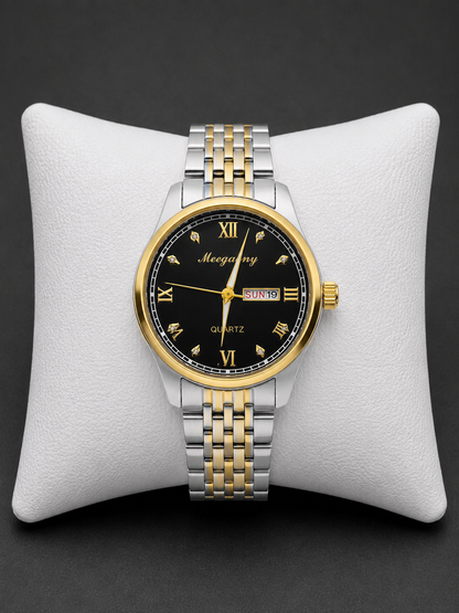 Meegaony Men's Quartz Analog Watch Steel Strap